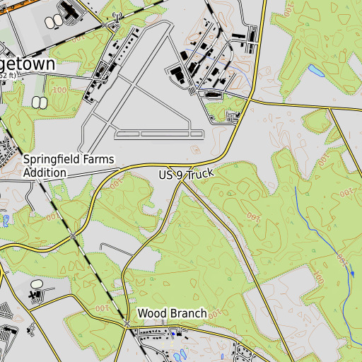 OpenTopoMap map of Cabbage Corner, DE
