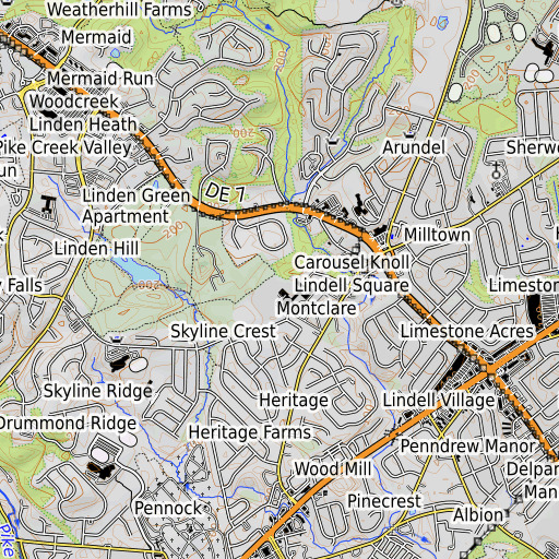 OpenTopoMap map of Carousel Knoll, DE