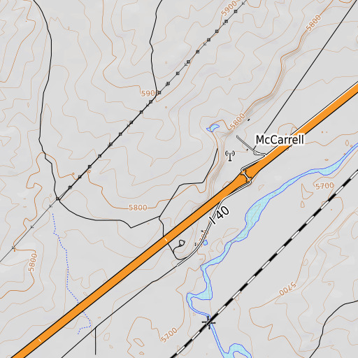 OpenTopoMap map of McCarroll Interchange, AZ