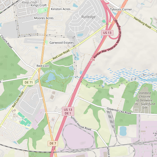 OpenStreetMap map of Pigeon Run, DE