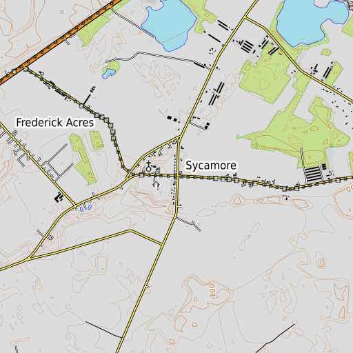 OpenTopoMap map of Sycamore, DE