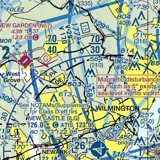 FAA VFR chart of Burrows Run, DE