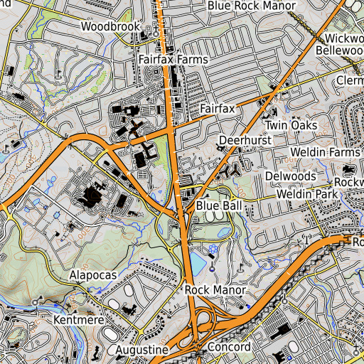 OpenTopoMap map of Independence Mall, DE