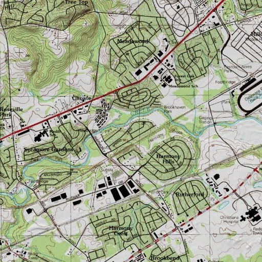 USGS 24K topo map of Sheffield Manor, DE