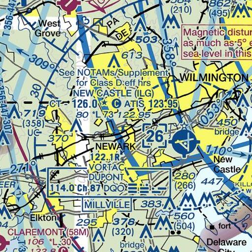 FAA VFR chart of Sheffield Manor, DE