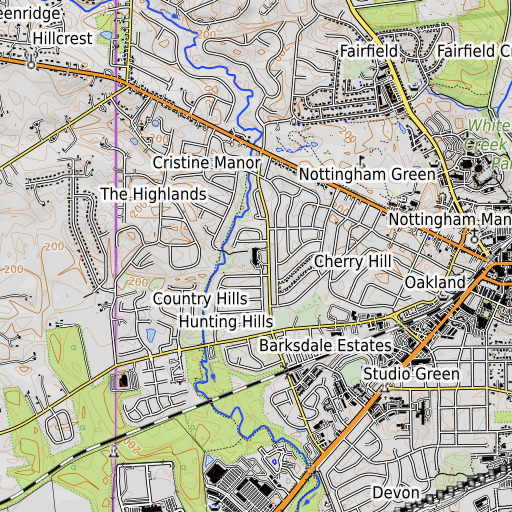 OpenTopoMap map of Downes Elementary School, DE