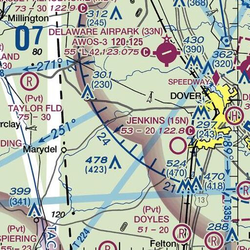 FAA VFR chart of Shady Lane School, DE