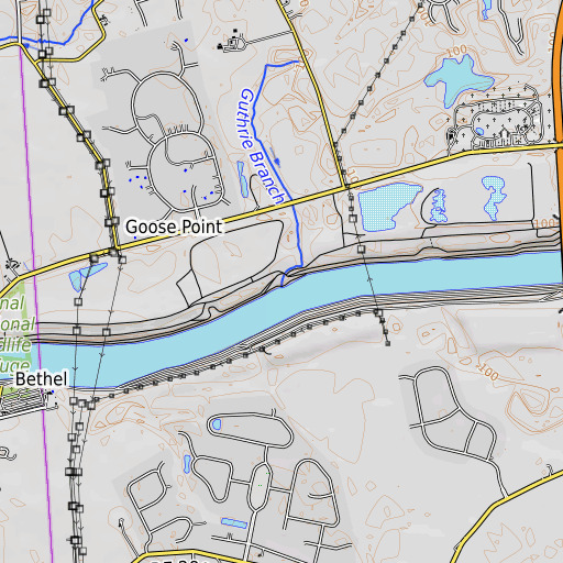 OpenTopoMap map of Guthrie Branch, DE