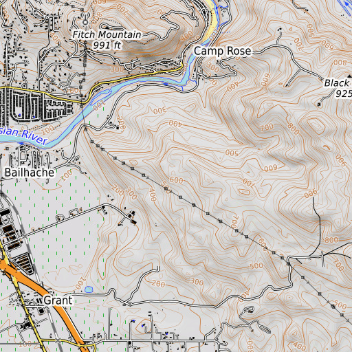 OpenTopoMap map of Adam and Eve Redwoods, CA
