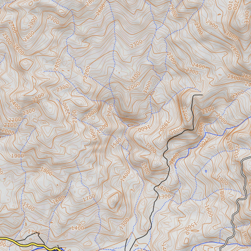 OpenTopoMap map of Barn Creek, CA