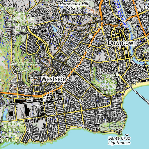 OpenTopoMap map of Bay View Elementary School, CA