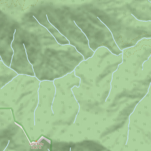 OpenStreetMap map of Beartrap Gulch, CA