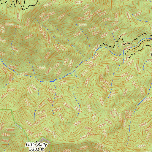 OpenTopoMap map of Beartrap Gulch, CA