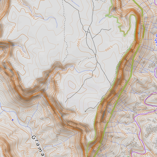 OpenTopoMap map of Bulrush Point, AZ