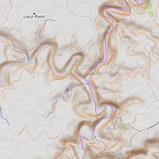 OpenTopoMap map of Bulrush Wash, AZ