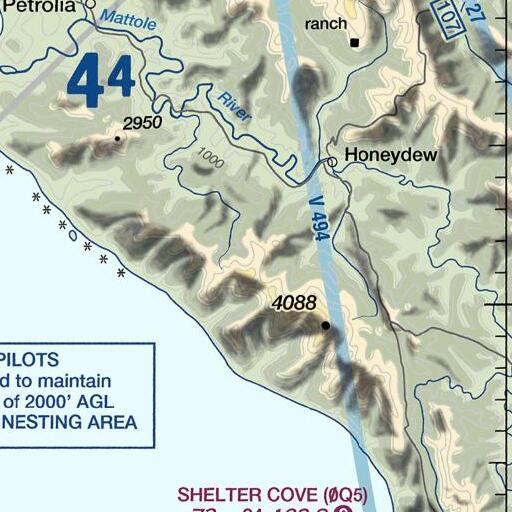 FAA VFR chart of Brushy Mountain, CA