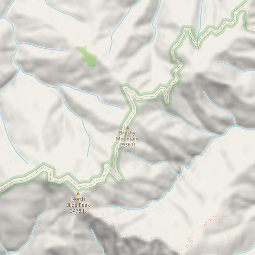 OpenStreetMap map of Brushy Mountain, CA