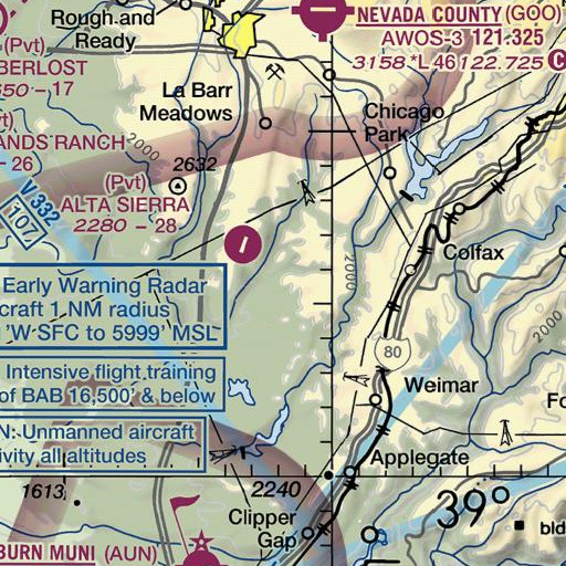 FAA VFR chart of Buck Mountain, CA