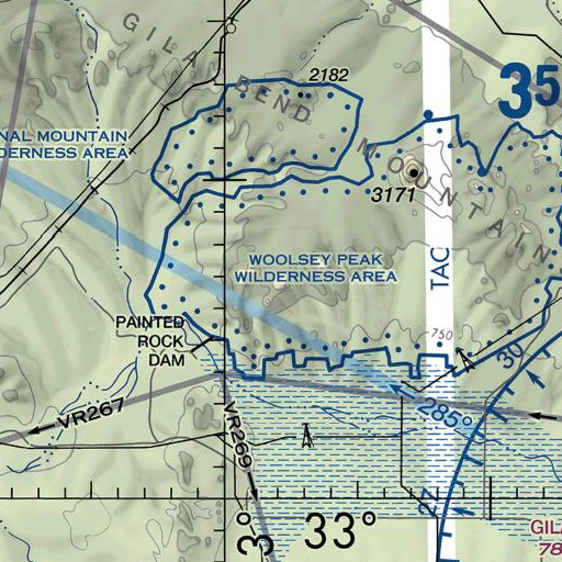 FAA VFR chart of Bunyan Peak, AZ