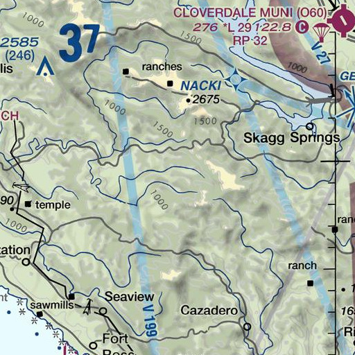 FAA VFR chart of Bull Flat, CA