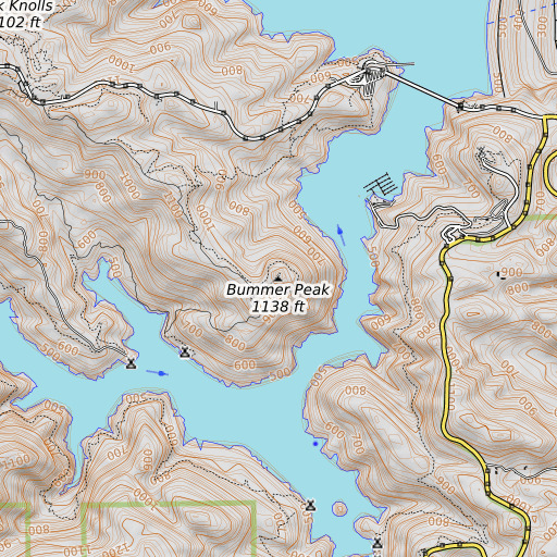 OpenTopoMap map of Bummer Peak, CA