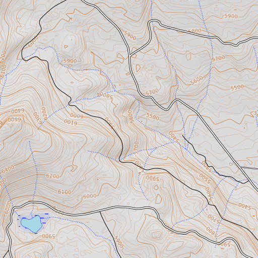 OpenTopoMap map of Bunchgrass Campground, CA