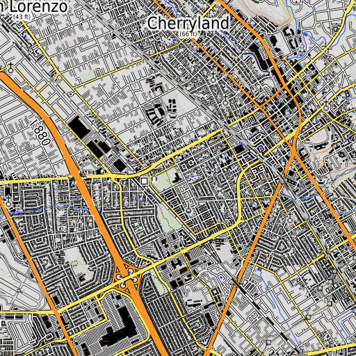 OpenTopoMap map of Burbank Elementary School, CA