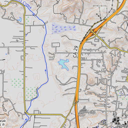 OpenTopoMap map of Burger Lake, CA