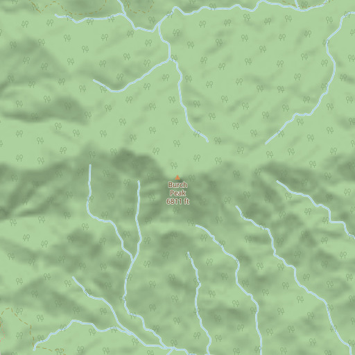 OpenStreetMap map of Burch Peak, AZ