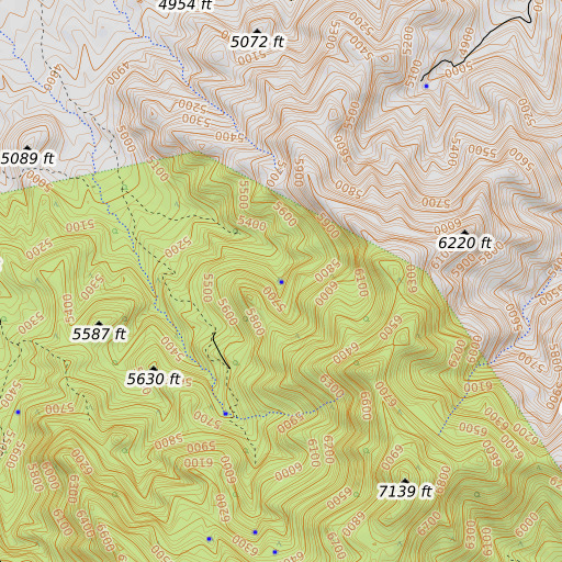 OpenTopoMap map of Burn Spring, AZ