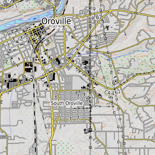 OpenTopoMap map of Central Middle School, CA