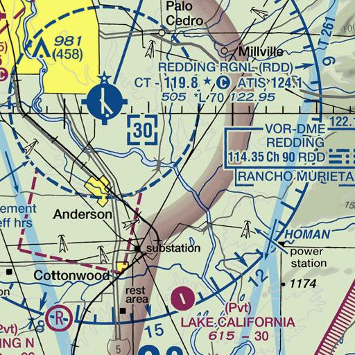 FAA VFR chart of China Garden, CA