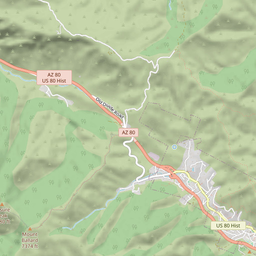 OpenStreetMap map of Mule Pass Tunnel, AZ