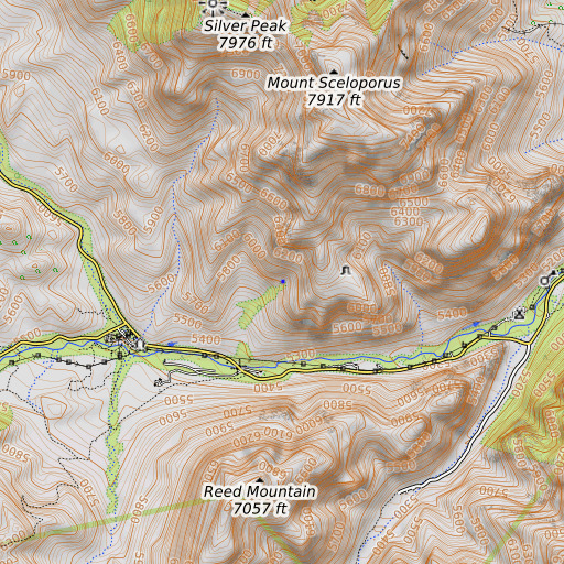 OpenTopoMap map of Peach Tree Spring, AZ
