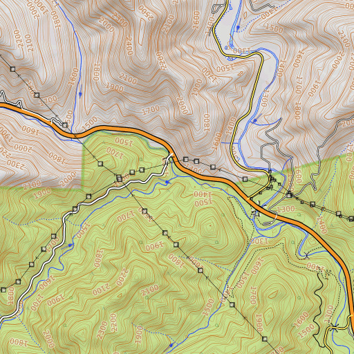 OpenTopoMap map of Crystal Creek, CA