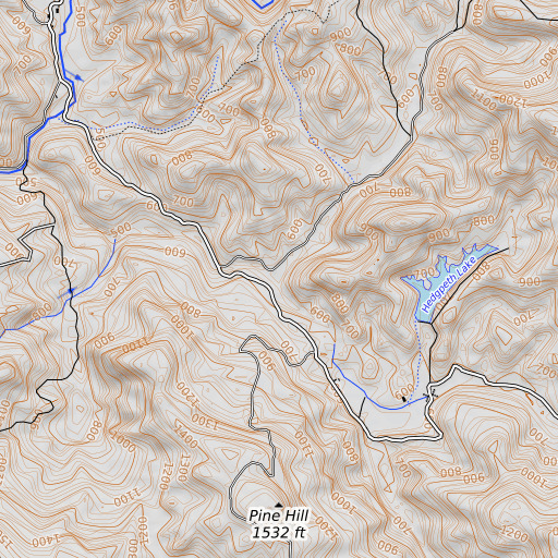 OpenTopoMap map of Danfield Creek, CA
