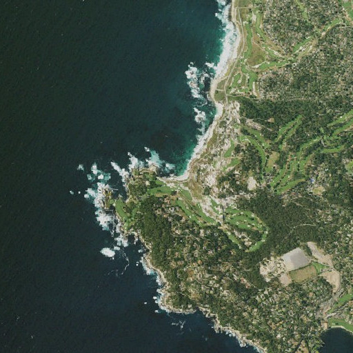 Aerial imagery of Fan Shell Beach, CA