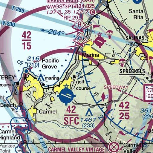 FAA VFR chart of Seaside Middle School, CA