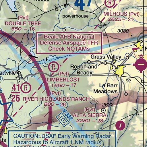 FAA VFR chart of Grub Creek, CA