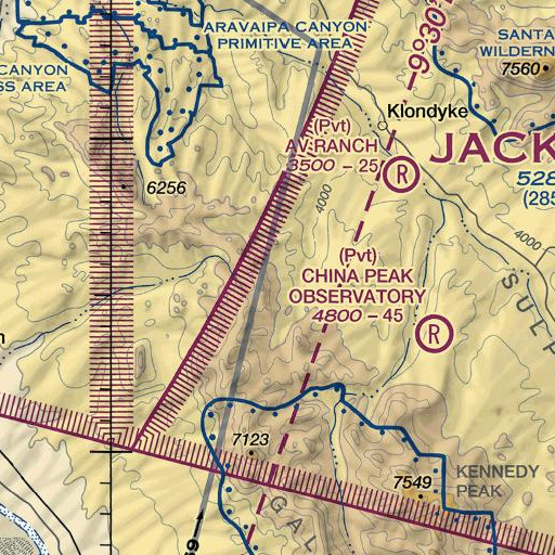 FAA VFR chart of Oak Spring, AZ