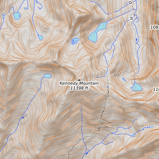 OpenTopoMap map of Kennedy Mountain, CA