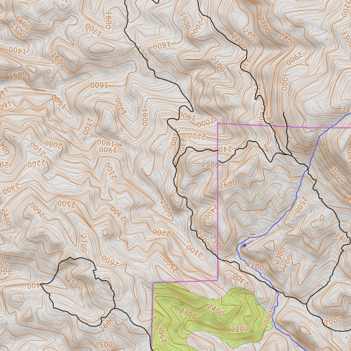 OpenTopoMap map of Lamb Ranch, CA
