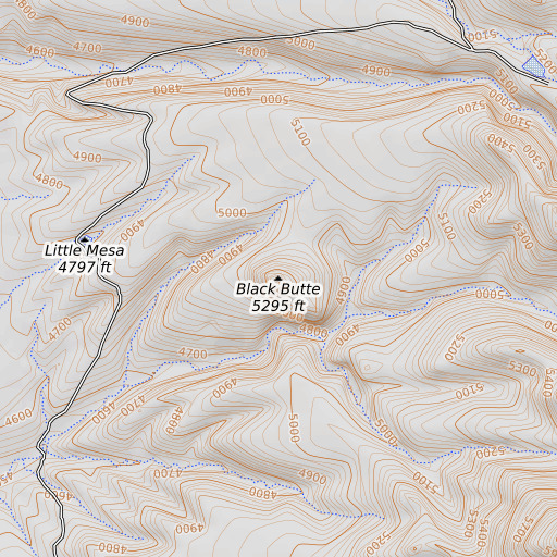 OpenTopoMap map of Black Butte, AZ