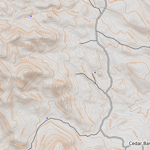 OpenTopoMap map of Blue Spring, AZ
