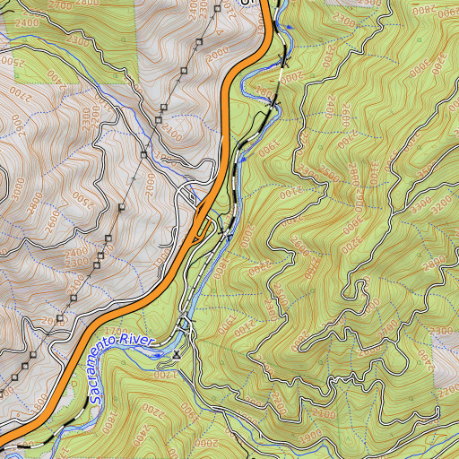 OpenTopoMap map of Mears Creek, CA