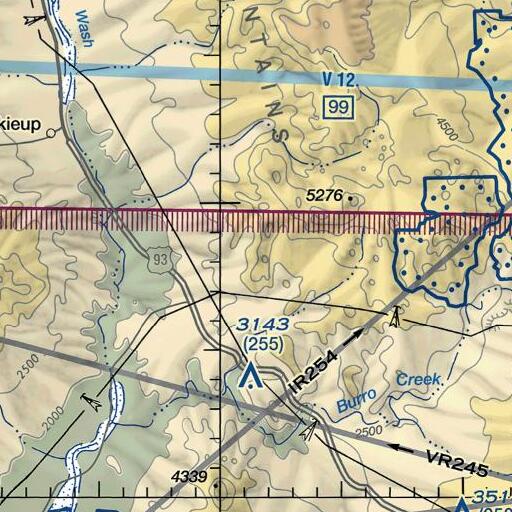 FAA VFR chart of Burro Cliffs, AZ