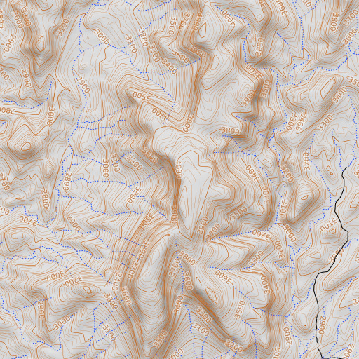 OpenTopoMap map of Burro Cliffs, AZ