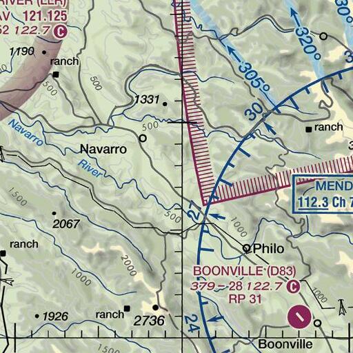 FAA VFR chart of Meyer Gulch, CA