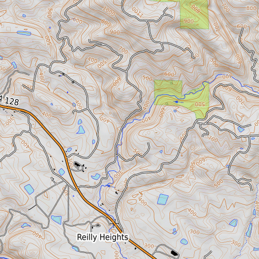 OpenTopoMap map of Meyer Gulch, CA