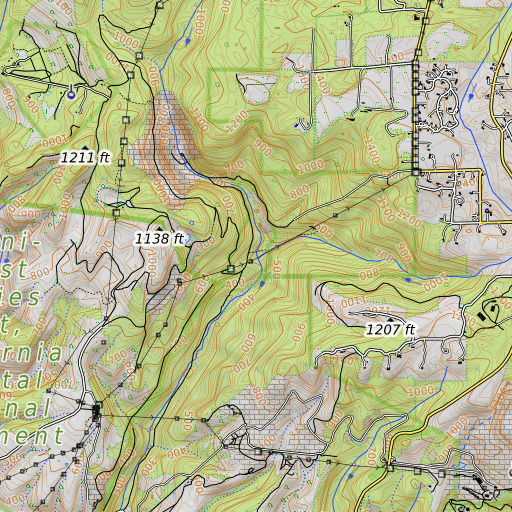 OpenTopoMap map of Mill Creek, CA